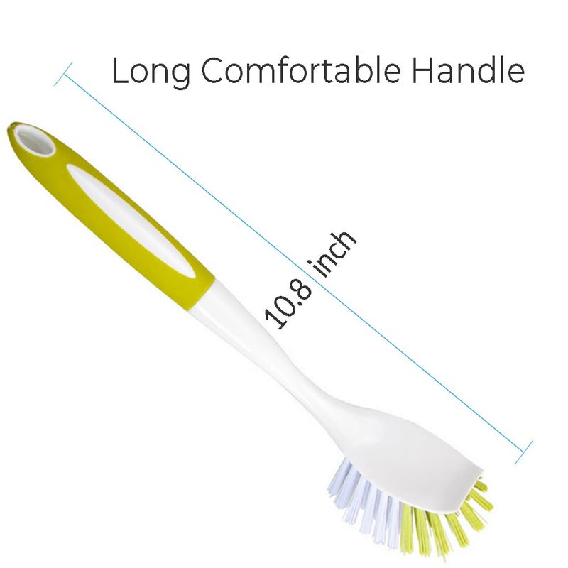 YeuDeuy Dish Brush, Dish Scrubber & Kitchen Scrub Brush for Dishes, Pots, Pans, Sink, Cast Iron, Yellow-Green 5 Pack - Image 4